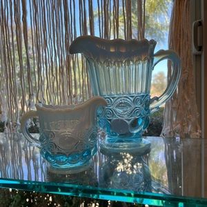 Vintage Eye Winker Pitcher and Creamer Set